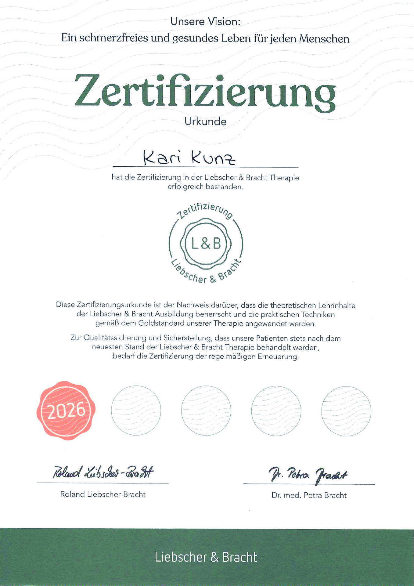 Reflextorium in Cham/Zug | Kari Kunz | Liebscher & Bracht Zug | Zertifizierung 2026